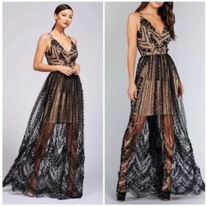 Dress The Population Chelsea Floral Lace A-Line Maxi Gown
